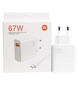 Xiaomi MDY-12-EH originálna sieťová rýchlonabíjačka Xiaomi MDY-12-EH + USB-C (Type-C) dátový kábel v bielej farbe 5A, 67W