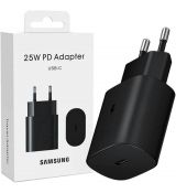 Samsung EP-TA800XWE Cestovná nabíjačka Quickcharge 25W + USB-C Dátový Kábel Black