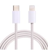 Apple Opletený dátový a nabíjací kábel PD 20W USB-C/Lightning pre iPhone/iPad/iPod/AirPods 1 m biely