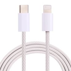 Apple Opletený dátový a nabíjací kábel PD 20W USB-C/Lightning pre iPhone/iPad/iPod/AirPods 1 m biely