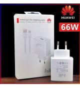 Huawei HW-110600E00 Super Charge USB-A originálna sieťová rýchlonabíjačka HW-110600E00 + USB-C (Type-C) dátový kábel v bielej farbe 66W